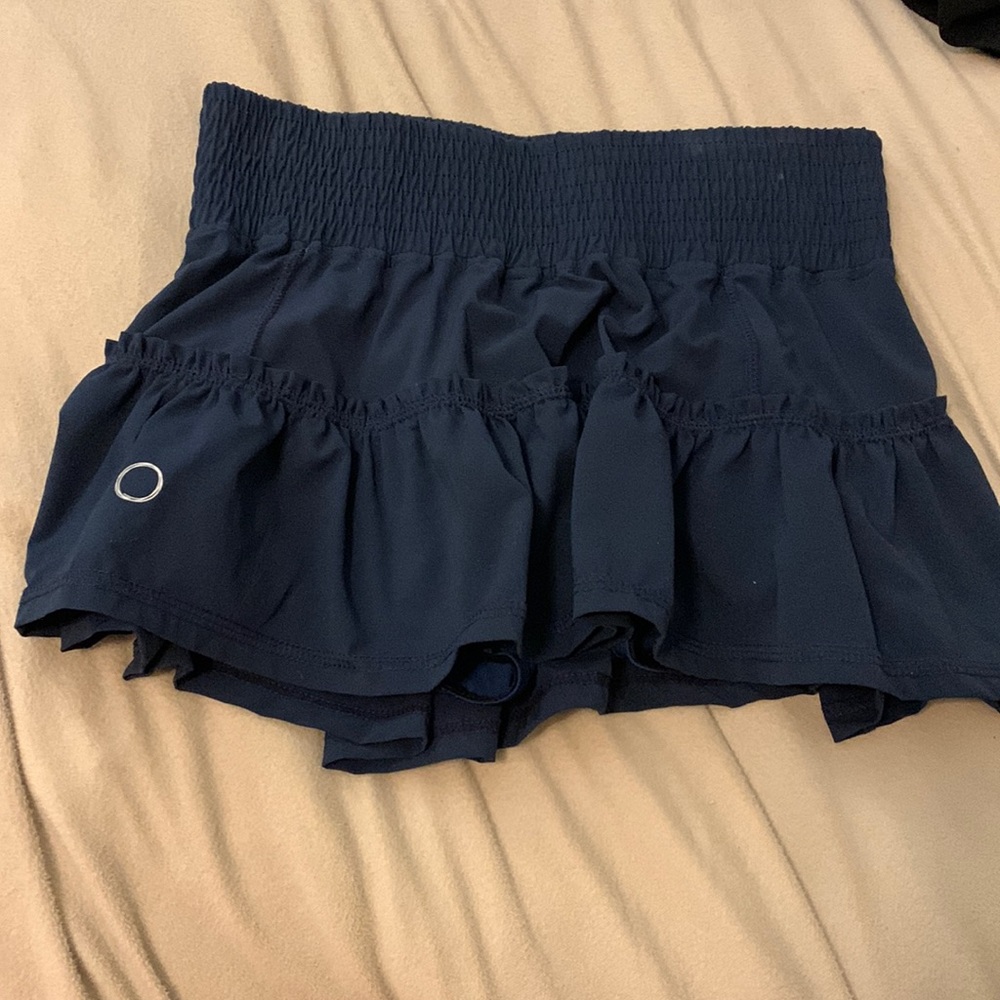 Navy blue Bubble Tennis skirt with ruffles